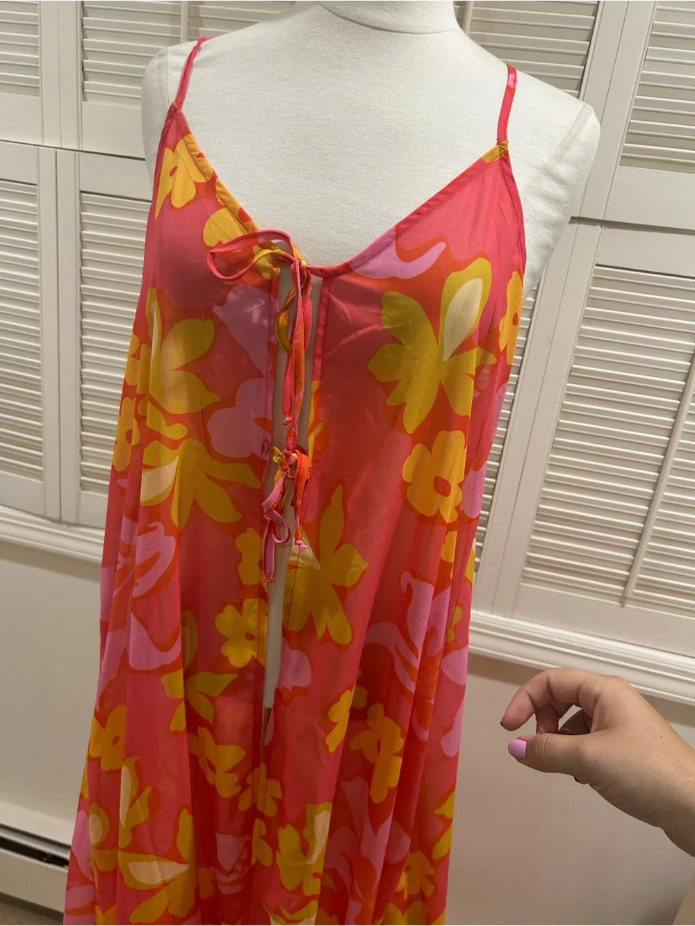 New Beach Riot Pink & Yellow Floral Cover Up